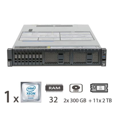 SERVER LENOVO SR650 S4208/32/2X300SAS+11X2TBSATA