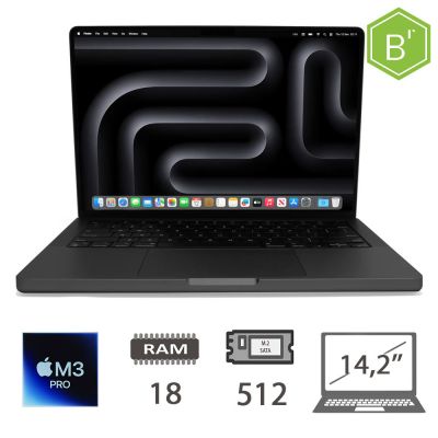 MBP 14,2 (2023)M3 PRO-11C/18/512/14C GPU/SB/2Y - B