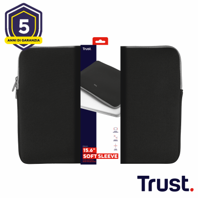 PRIMO SOFT SLEEVE FOR 15.6  LAPTOPS - BLACK