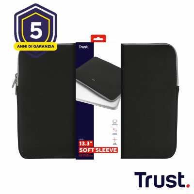 PRIMO SOFT SLEEVE FOR 13.3  LAPTOPS - BLACK