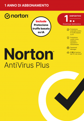 NORTON ANTIVIRUS PLUS 2026 ANTITRUFFA 1DEV 1Y 2GB