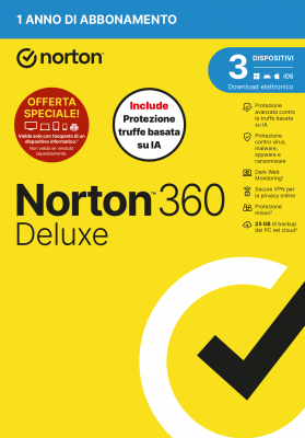 NORTON 360 DELUXE ANTITRUFFA ATTACH 3DEV 1Y 25GB
