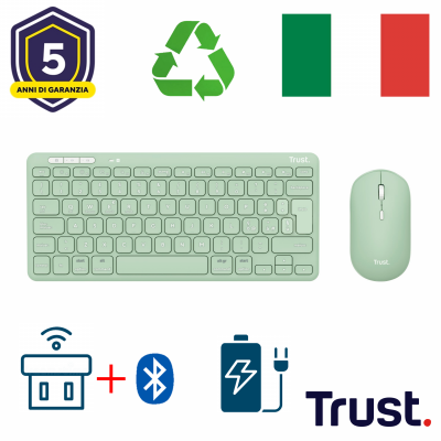LYRA WL KEYBOARD   MOUSE IT GREEN