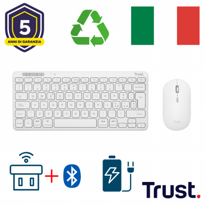 LYRA WL KEYBOARD   MOUSE IT WHITE