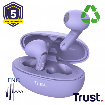 YAVI BT ENC EARPHONES PURPLE