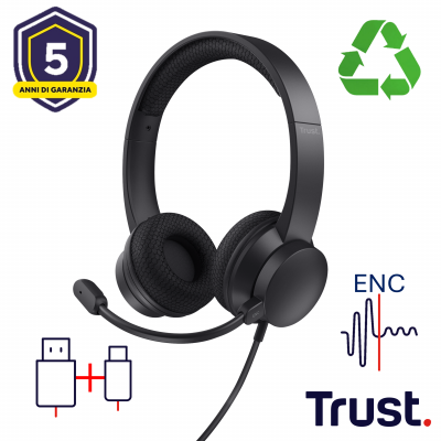 HS-260 USB-ENC PC HEADSET (NOISE CANCELLING)