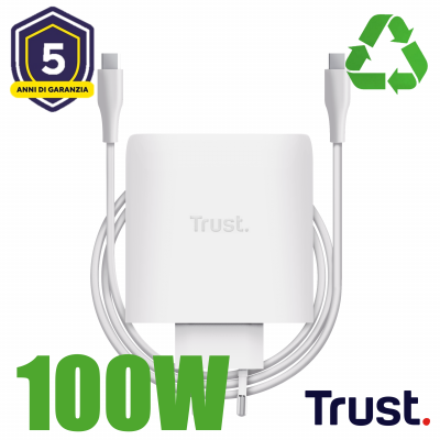 MAXO 100W 2P USB-C GAN CHARGER WHT