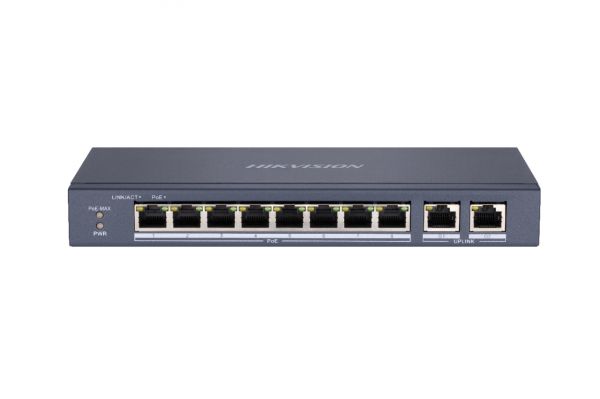 L2, UNMANAGED, 8 10/100M RJ45 POE PORTS,2 GIGABIT