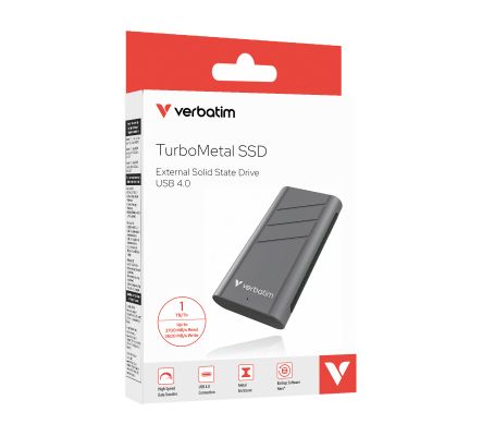 VERBATIM TURBOMETAL SSD USB 4.0 1TB 3700/3600 R/W