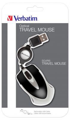 VERBATIM GO MINI OPTICAL TRAVEL MOUSE BLACK USB