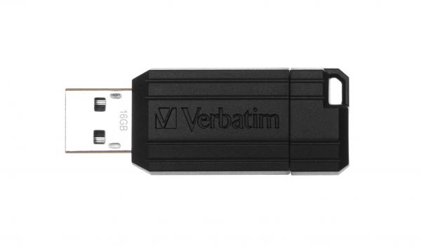 VERBATIM USB DRIVE 2.0 16GB PINSTRIPE BLACK