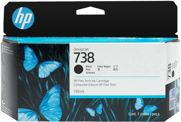 HP INK/HP 738 130-ML BLACK DESIGNJET INK
