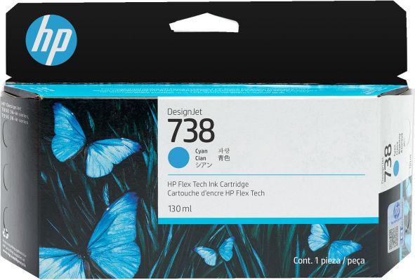HP INK/HP 738 130-ML CYAN DESIGNJET INK