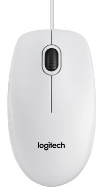B100 OPTICAL USB MOUSE FOR BUS - WHITE - BLK BOX