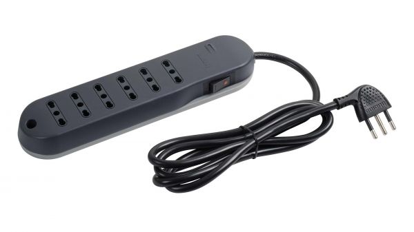 MULTIPRESA SLIM6 10/16A INT. SAFE GRIGIO
