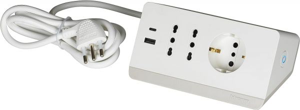 MULTIPRESA DA SCRIVANIA CON 2 PRESE USB TIPO A+C