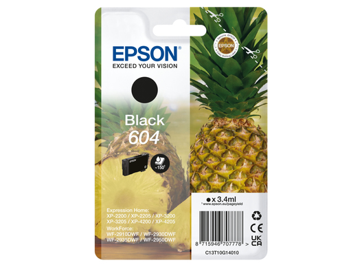CARTUCCIA 604 - SERIE ANANAS NERO - 150P/3,4ML