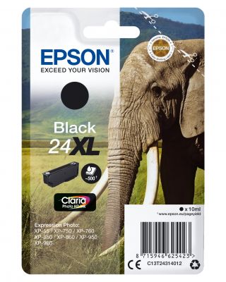 CARTUCCIA 24XL - SERIE ELEFANTE NERO - 500P/10ML
