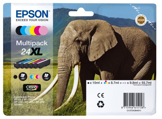 CARTUCCIA 24XL SERIE ELEFANTE MULTIPACK