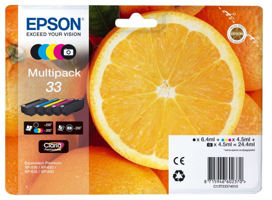 CARTUCCIA INCHIOSTRO 33 - SERIE ARANCE - MULTIPACK