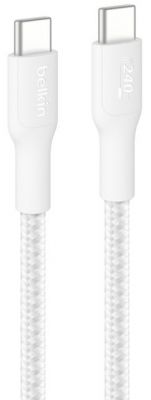 USB-C TO USB-C 240W 2.0, BRAIDED PCR, 3M, WHITE