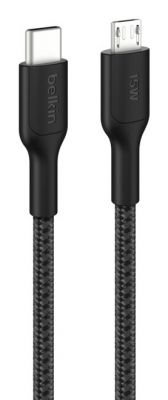 USB-C TO M-USB 2.0, BRAIDED PCR, 1M, BLACK