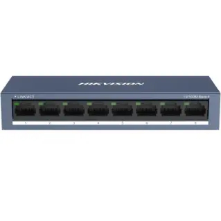 8 10/100M RJ45 PORTS, DESKTOP STEEL CASE UNMANAGED
