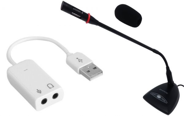 Microfono da scrivania + SCHEDA AUDIO USB