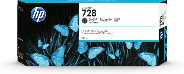 HP 728 300-ML MATTE BLACK INK CRTG