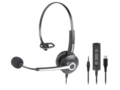 CUFFIA BUSINESS MONO AURALE - USB-C E JACK