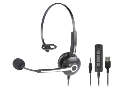 CUFFIA BUSINESS MONO AURALE USB E JACK