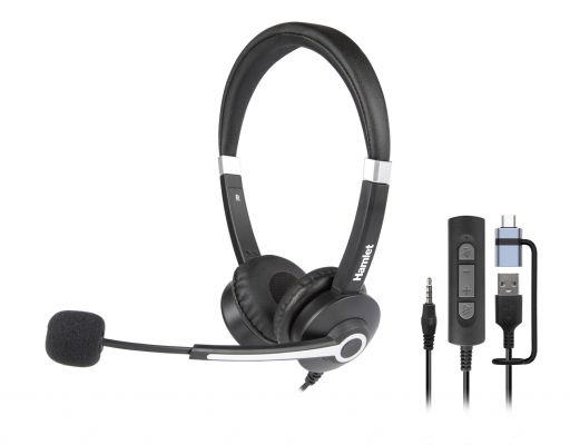 RENOVA CUFFIA BUSINESS USB-A + USB-C E JACK AUDIO