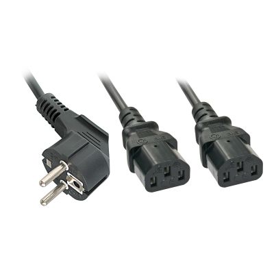 CAVO DI ALIMENTAZIONE A Y SCHUKO A 2 X IEC C13, 2M