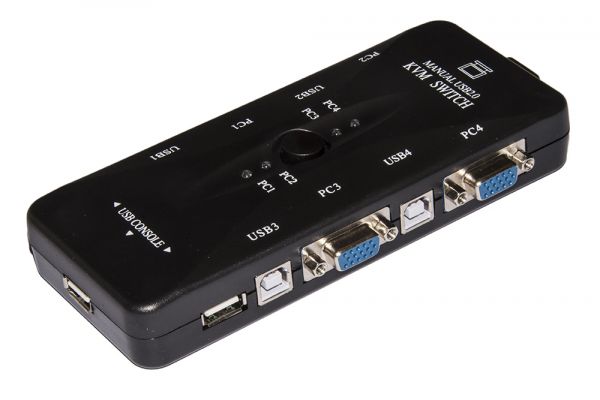 SWITCH KVM MANUALE PER 4 PC USB/VGA