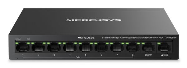 8-PORT 10/100MBPS + 2-PORT GB DESKTOP 8-PORT POE+