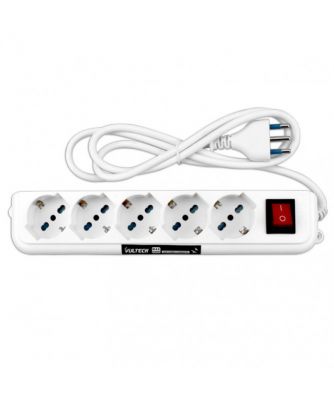 MULTIPRESA BIPASSO  MU-01 5 POSTI CON TASTO ON OFF