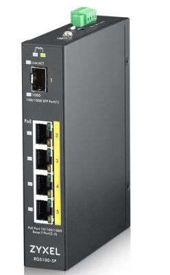 SWITCH 5 PORTE UNMANAGED, 4 PORTE GBIT POE + 1 SFP