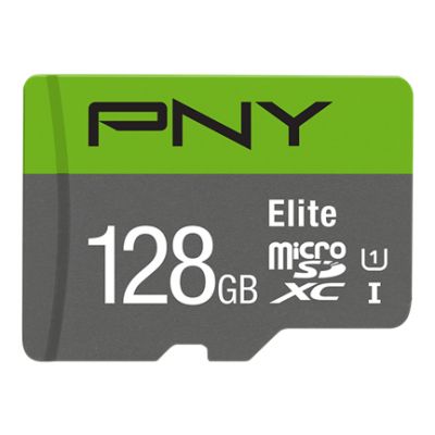 128GB PNY MICROSD ELITE  100MB/S C10 U1 + SD ADAP.