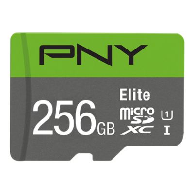 256GB PNY MICROSD ELITE  100MB/S C10 U1 + SD ADAP.
