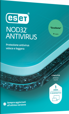 ESET NOD32 ANTIVIRUS 2 UTENTI 1YR NUOVO