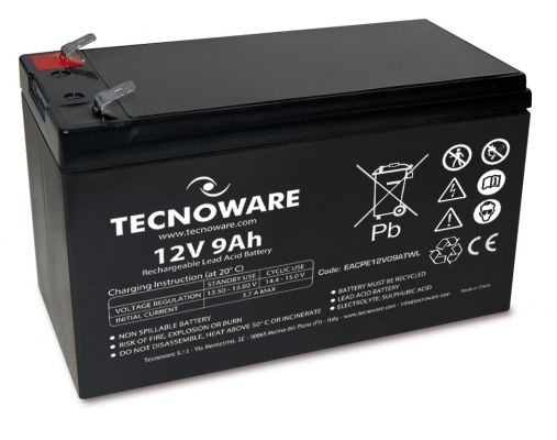 BATTERIA TECNOWARE 12V 9AH FASTON 6,3MM LONG LIFE