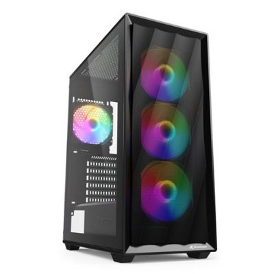 VK4RAINBOWBLACK 2X U3, TEMPERED GLASS, 4X 120 RAINBOW LED FAN