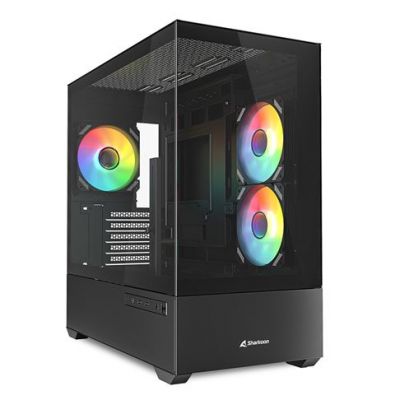 SHARKOON MK7 ARGB  (BLACK, TEMPERED GLASS X 2)