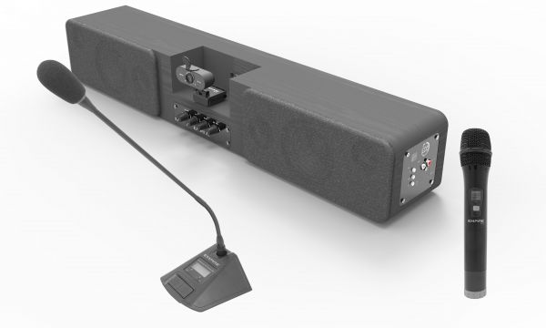 SOUNDBAR CON WEBCAM 4K E 2 RADIOMICROFONI