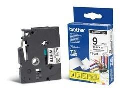 Nastro per etichett. nero/bianco 9mm