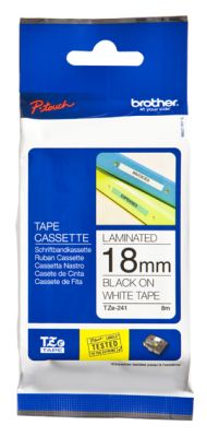 Nastro per etichett. nero/bianco 18mm