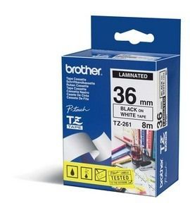 Nastro per etichett. nero/bianco 36mm