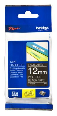 Nastro per etichett. bianco/nero 12mm