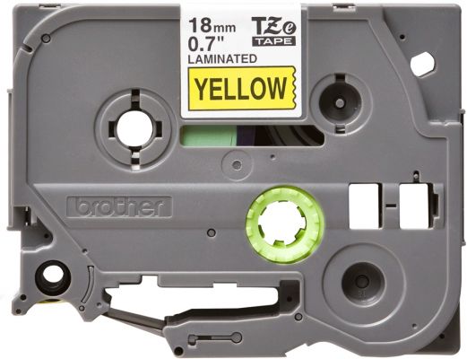 Nastro per etichett. nero/giallo 18mm