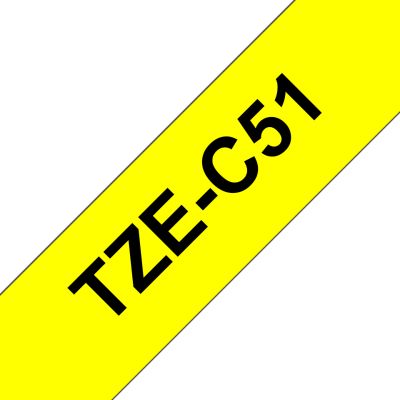 Nastro laminato nero/giallo fluorescente 24mm
